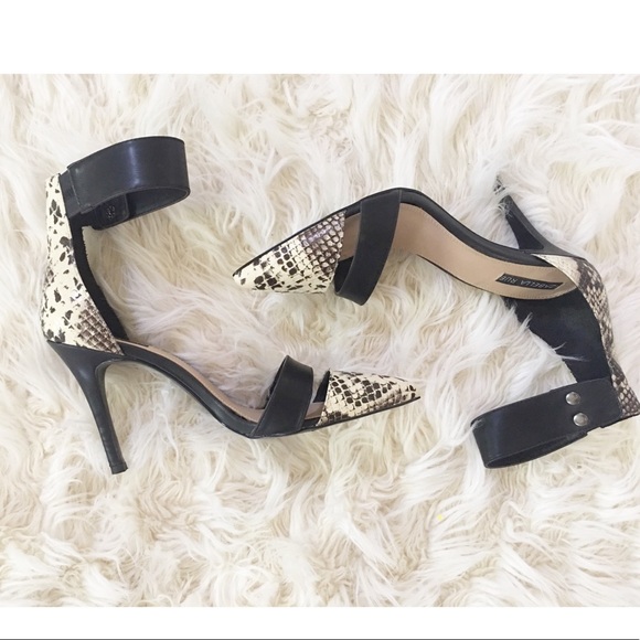 izabella rue Shoes - Snakeskin ankle strap heels